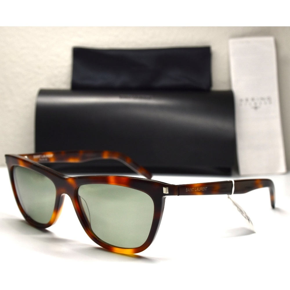 SAINT LAURENT WOMEN SL515 003 HAVANA GREEN CAT EYE SUNGLASSES. 58mm - Picture 7 of 16
